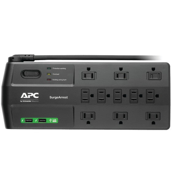 APC P11U2 11-Outlet SurgeArrest(R) Surge Protector with 2 USB Charging Ports