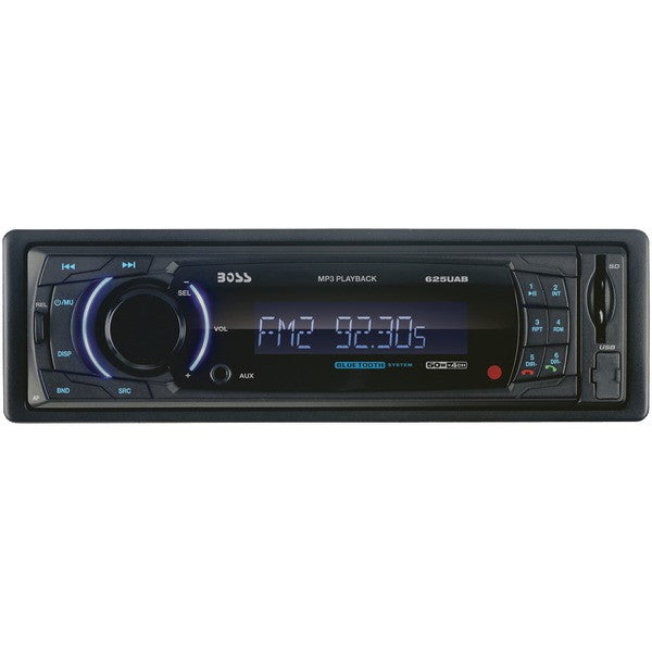BOSS AUDIO 625UAB Single-DIN In-Dash Mechless AM-FM Receiver with Bluetooth(R)