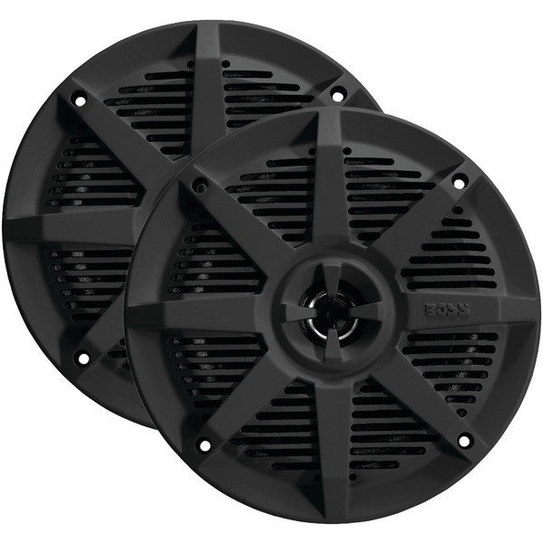 BOSS AUDIO MR62B 2-Way Full-Range Marine Speakers (6.5", Black)