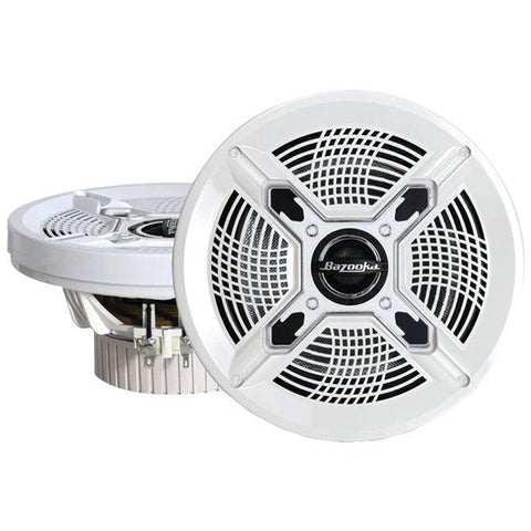 BAZOOKA MAC6510W Marine 2-Way Coaxial Speakers (6.5", White)