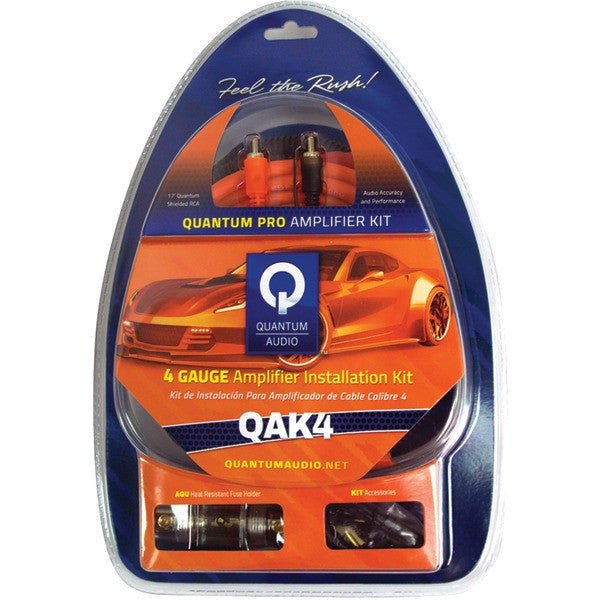 QUANTUM QAK4 Amp Installation Kit with AGU Fuse Holder (4 Gauge, 60A AGU fuse)