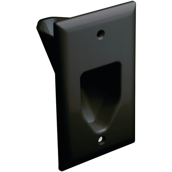 DATACOMM ELECTRONICS 45-0001-BK 1-Gang Recessed Cable Plate (Black)