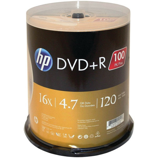 HP DR16100CB 4.7GB 16x DVD+Rs (100-ct Cake Box Spindle)