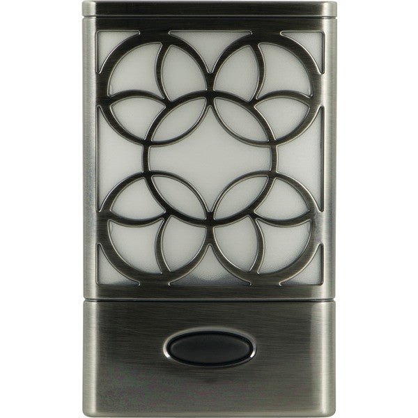 GE 11318 Faux Brushed-Nickel Rechargeable Decorative LED Night-Light