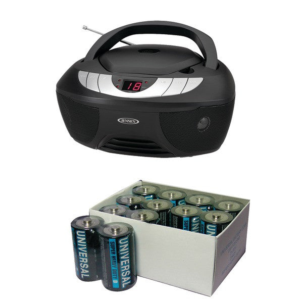 Jensen Cd-475 Portable Stereo Cd Player With Am-fm Radio & Kinetik C 24 Pk