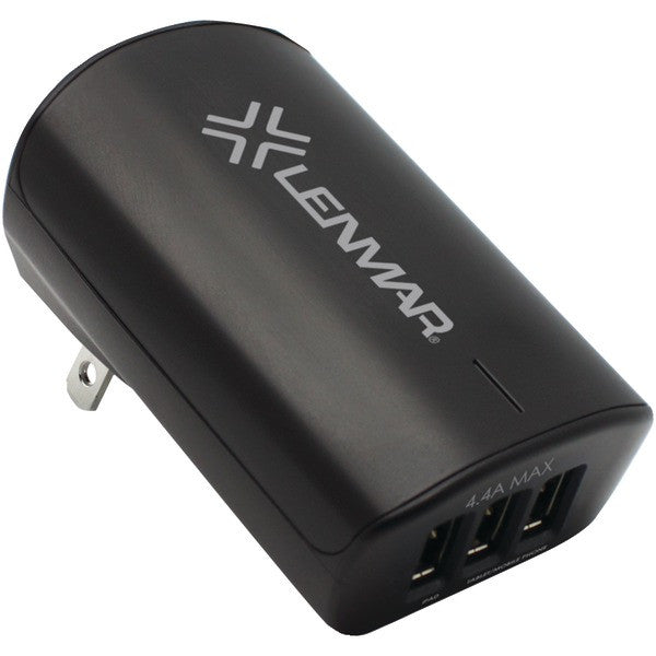 LENMAR ACUSB344K iPad(R) Devices, Tablets & Mobile Phones AC Wall Adapter with 3 USB Ports