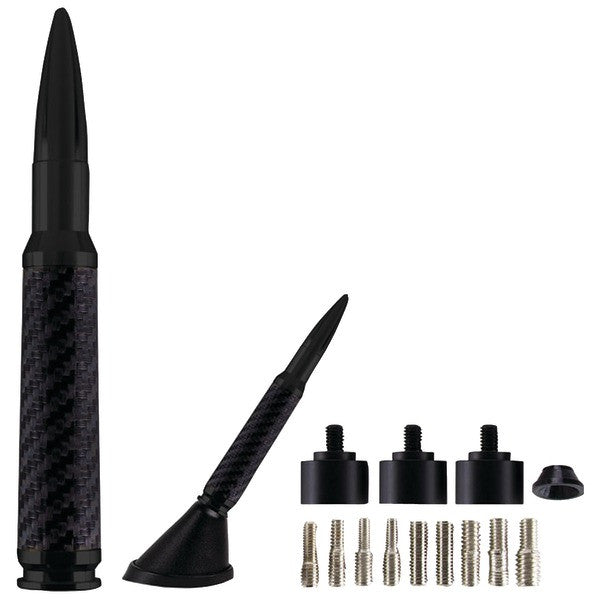AMMO TENNA 50CFB 5.5" Billet Aluminum .50 Cal Replica Antenna Mast (Black Carbon Fiber)