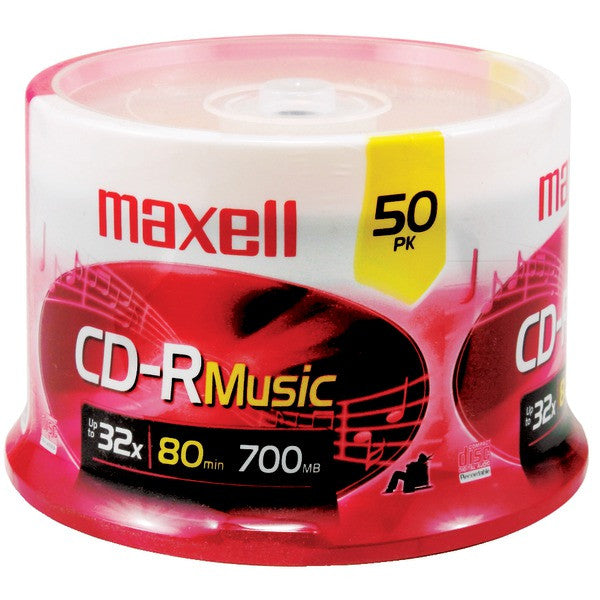 MAXELL 625156 - CDR80MU50PK 80-Minute Music CD-Rs (50-ct Spindle)