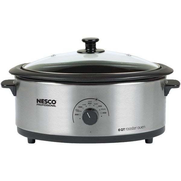 NESCO 4816-25-30 6-Quart Nonstick Roaster Oven (Stainless Steel)