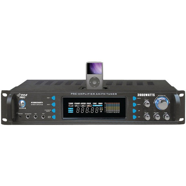 PYLE PRO P2002ABTI 2,000-Watt Hybrid Receiver & Preamp with iPod(R) Dock