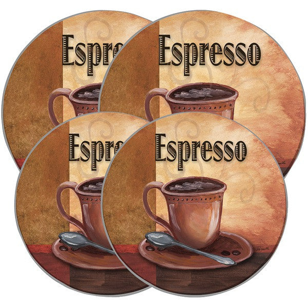RANGE KLEEN 5068 Round Burner Kovers, 4 pk (La Caffee Espresso)