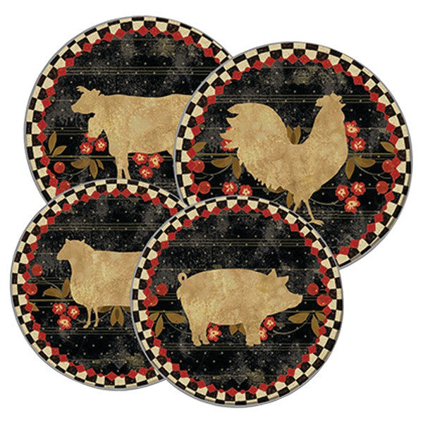 RANGE KLEEN 5089 Farm to Table Design Round Burner Kovers, Set of 4