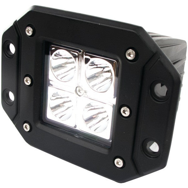 RACE SPORT RS-12W4LED-FM Street Series Flush-Mount High-Power LED Spotlight (12 Watts; 4 LED)