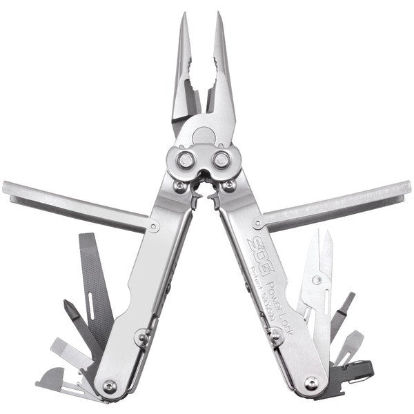 SOG S61TR-CP PowerLock Traveler Multi-Tool with Nylon Sheath (Satin Finish)