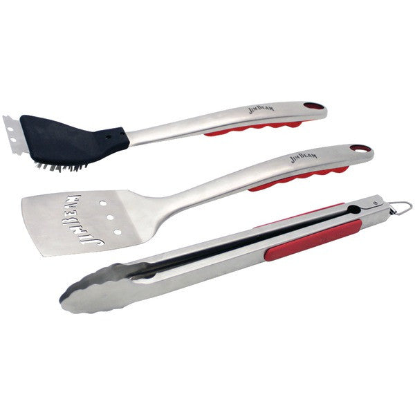 JIM BEAM JB0160 3-Piece BBQ Set with Soft Grip Handles