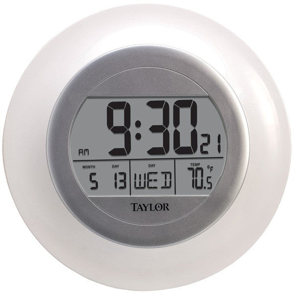 TAYLOR 1750 Atomic Wall Clock with Thermometer