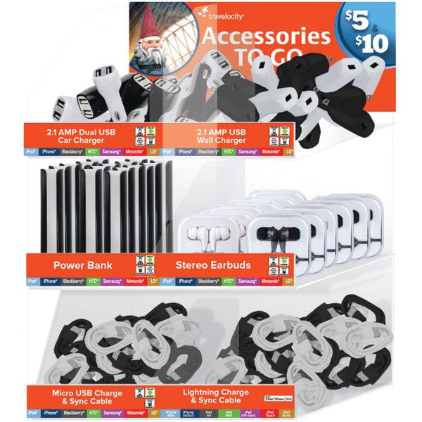 TRAVELOCITY TVPE-3TD-2A Accessories-to-Go Bucket Display with Product