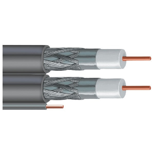 VEXTRA V266GW GRAY DISH(R)-Approved Dual RG6 Cable with Ground, 500ft (Gray)