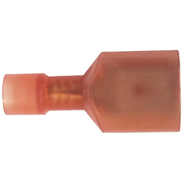 AMERICAN TERMINAL 80254 Nylon .25" Fully Insulated Quick-Disconnect Terminals, 100 pk (22-18 Gauge, Male)