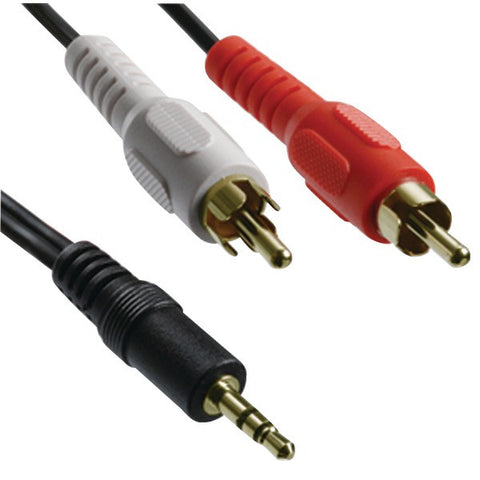 AXIS 41360 3.5mm Stereo Plug to 2 RCA Plugs Y-Adapter (3ft)