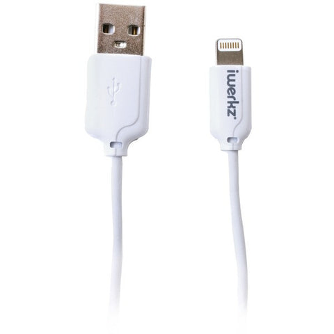 IWERKZ 44554 Charge & Sync Lightning(R) to USB Cable, 6ft (White)