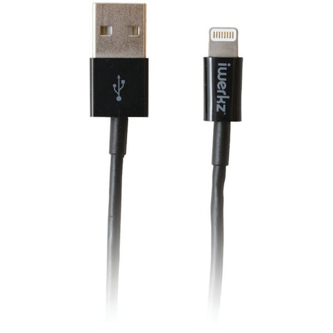 IWERKZ 44622 Charge & Sync Lightning(R) to USB Cable, 4ft (Black)