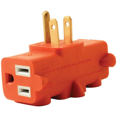 AXIS YLCT-10 3-Outlet Heavy-Duty Grounding Adapter (Orange)