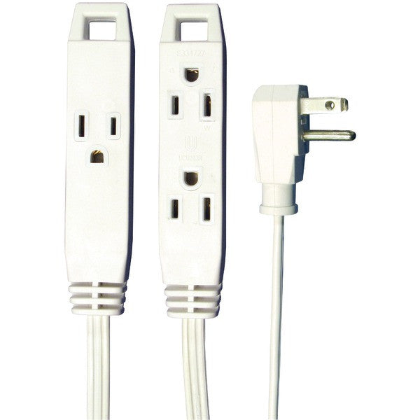 AXIS 45505 3-Outlet Indoor Extension Cord, 8ft (White)