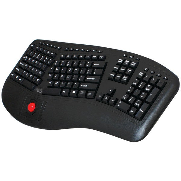 Adesso WKB-3500UB 2.4GHz Wireless Ergonomic Trackball Keyboard