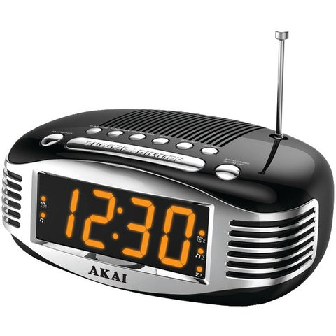 AKAI CE1500 Retro Style AM-FM Dual Alarm Clock Radio