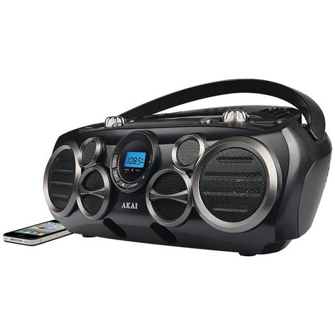 AKAI CE2300-BT Bluetooth(R) CD Boom Box with AM-FM Digital Readout & 6 Speakers