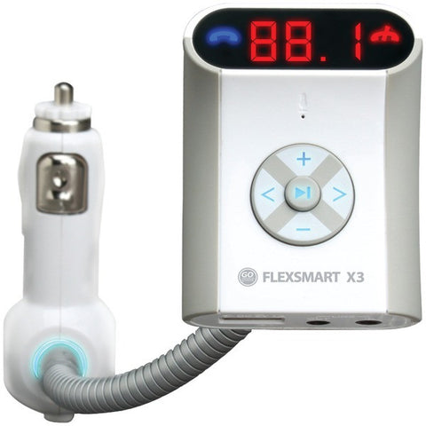 GOgroove GGFSX30100WTEW FlexSMART X3 In-Car Bluetooth(R) FM Transmitter