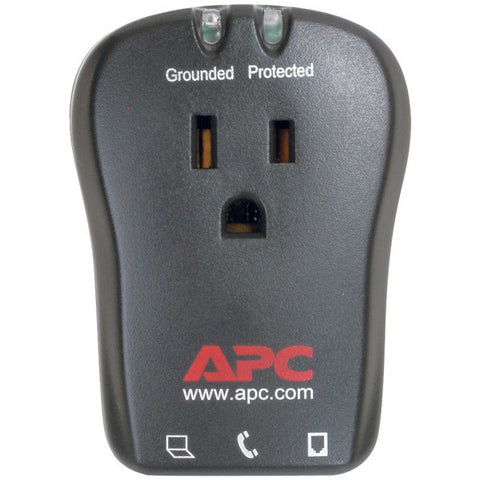 APC P1T 1-Outlet Travel Surge Protector with Telephone Protection