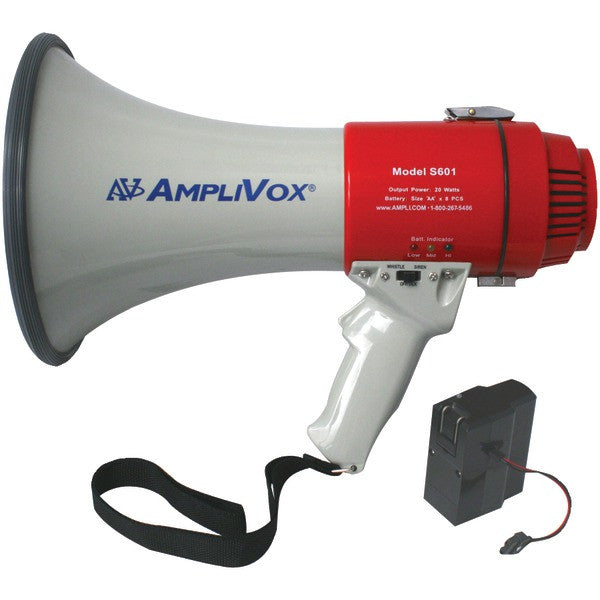 AMPLIVOX SB601R Mity-Meg 15-Watt Megaphone (Bundled with rechargeable battery)