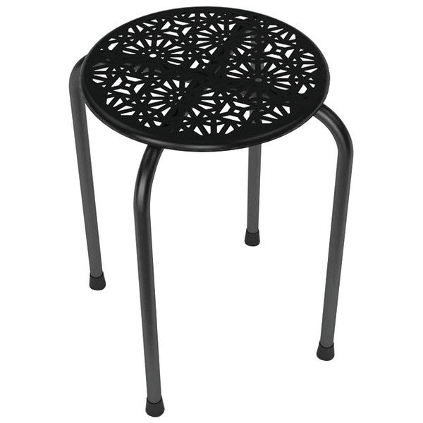 ATLANTIC 38436107 Daisy Design Metal Stool, 2 pk (Black)