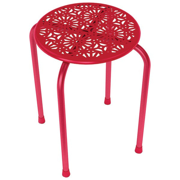 ATLANTIC 38436114 Daisy Design Metal Stool, 2 pk (Red)