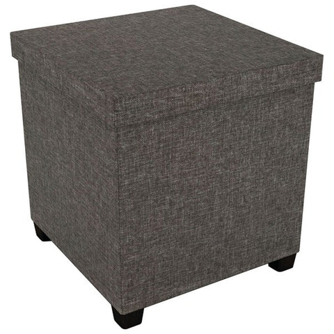 ATLANTIC 67336104 17" x 17" Ottoman with Wooden Feet (Brown)