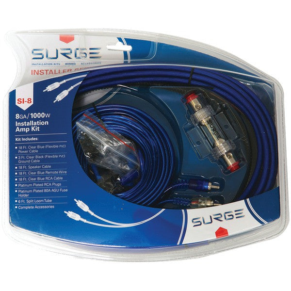 SURGE SI-8 Installer Series Amp Installation Kit (8 Gauge, 1,000 Watts)