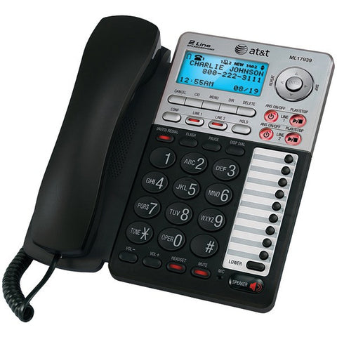 ATT 17939 2-Line Corded Speakerphone with Caller ID & Digital Answering System