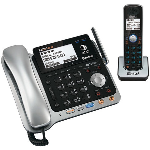ATT TL86109 DECT 6.0 2-Line Connect-to-Cell(TM) Corded-Cordless Bluetooth(R) Phone System (Corded Base System & Single Handset )