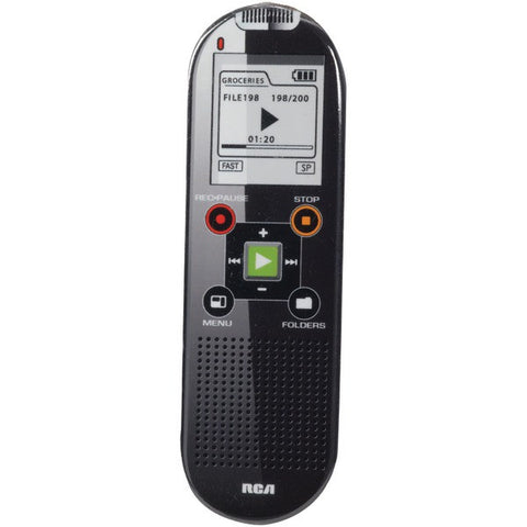 RCA VR6320 2GB, 800-Hour Digital Voice Recorder with 1.5" LCD Display & USB Connection