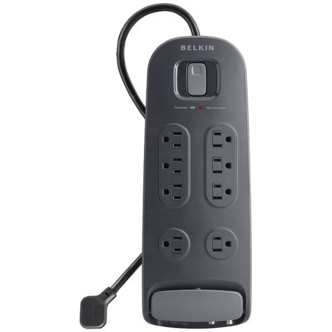 BELKIN BV108230-06-BLK 8-Outlet Surge Protector with Telco-Coaxial Protection