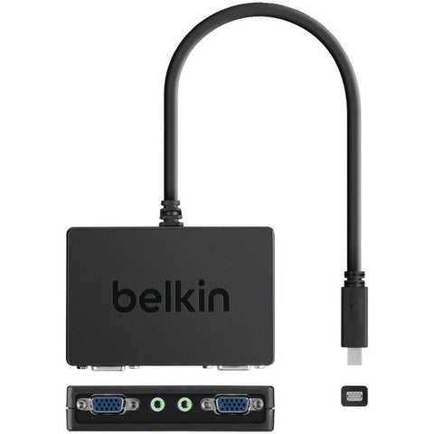 BELKIN F2CD061 Mini DisplayPort to 2X VGA Female 3.5MM Splitter Dongle