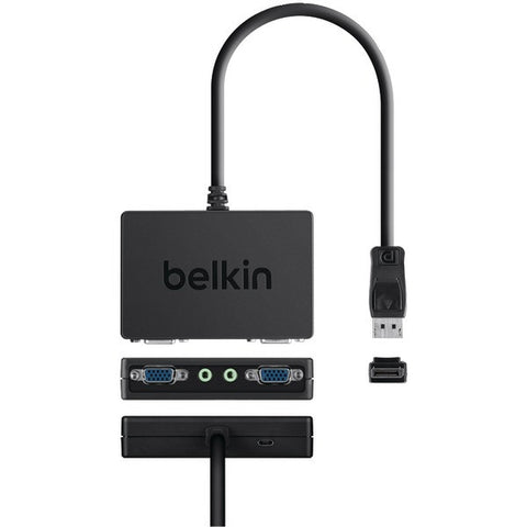 BELKIN F2CD070 DisplayPort to 2X VGA Female 3.5MM Splitter Dongle