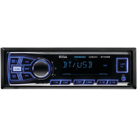 BOSS AUDIO 611UAB Single-DIN In-Dash Mechless AM-FM Receiver (With Bluetooth(R))