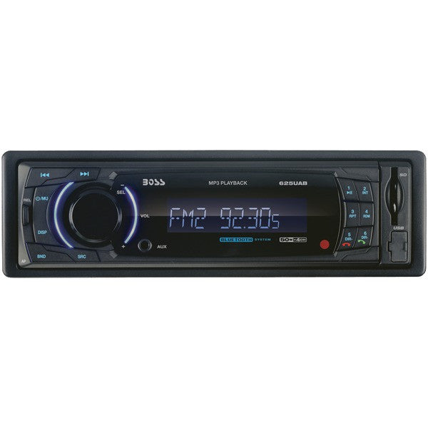 BOSS AUDIO 625UAB Single-DIN In-Dash Mechless AM-FM Receiver with Bluetooth(R)