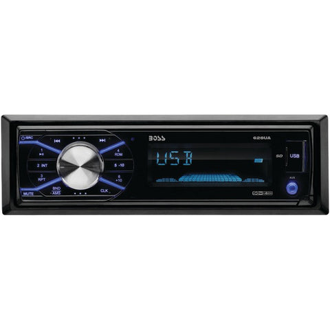 BOSS AUDIO 628UA Single-DIN In-Dash Mechless AM-FM Receiver with Detachable Face (Without Bluetooth(R))