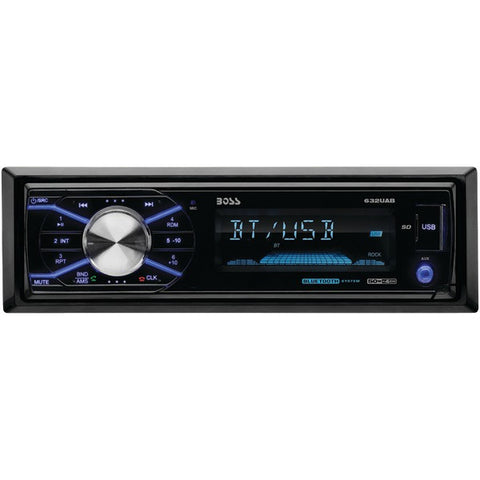 BOSS AUDIO 632UAB Single-DIN In-Dash Mechless AM-FM Receiver with Detachable Face (With Bluetooth(R))