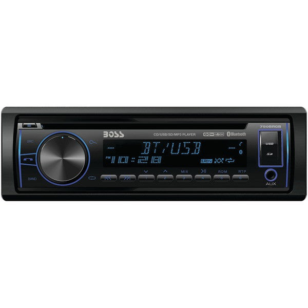 BOSS AUDIO 750BRGB Single-DIN In-Dash CD AM-FM-MP3 Receiver with Bluetooth(R)