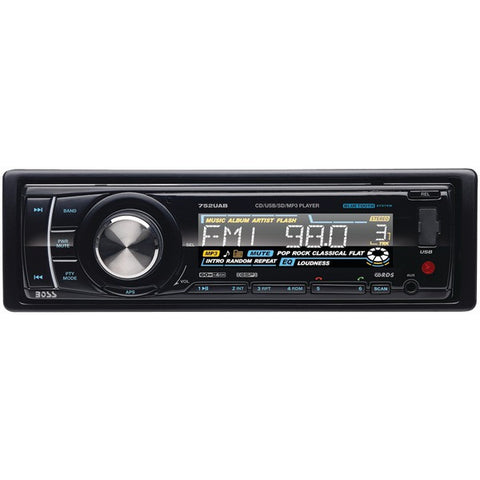 BOSS AUDIO 752UAB Single-DIN In-Dash CD AM-FM Receiver with Bluetooth(R)
